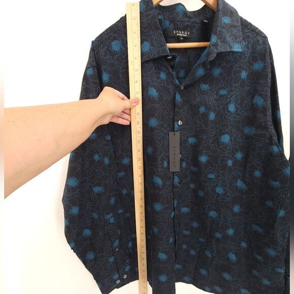 SYNRGY DXL Mens Button Up Shirt Floral Long Sleeve Big + Tall NWT - Picture 10 of 11
